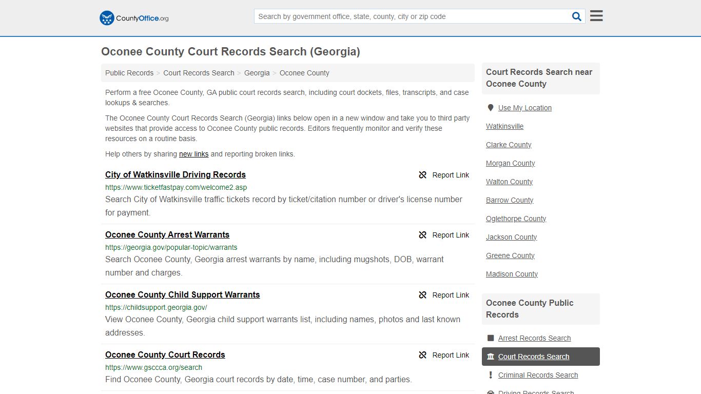 Oconee County Court Records Search (Georgia) - County Office